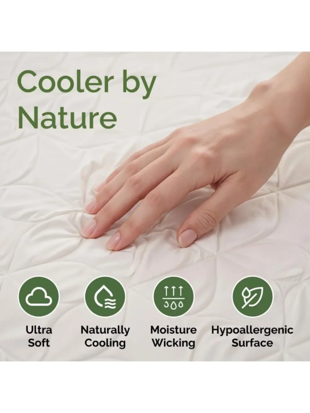 Waterproof Twin Cooling Mattress Protector - Soft Bamboo Cover, Breathable